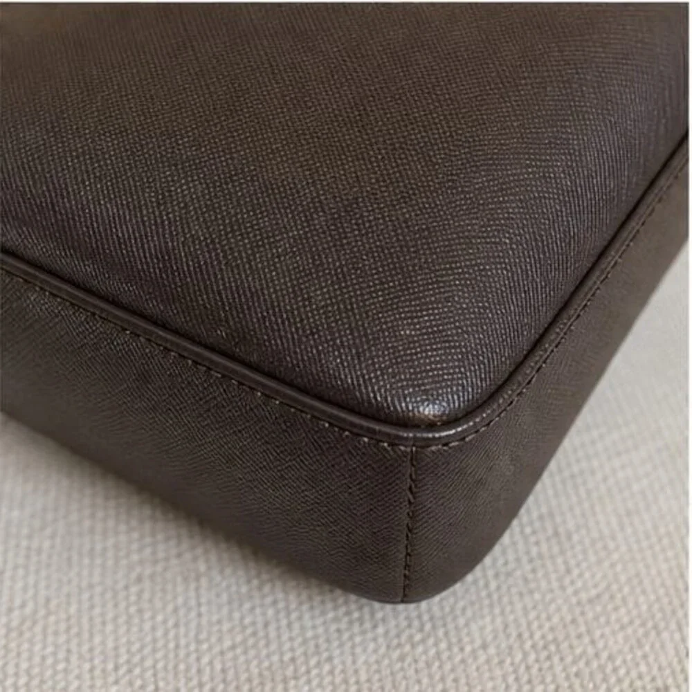 Gray Saffiano Crossbody Bag